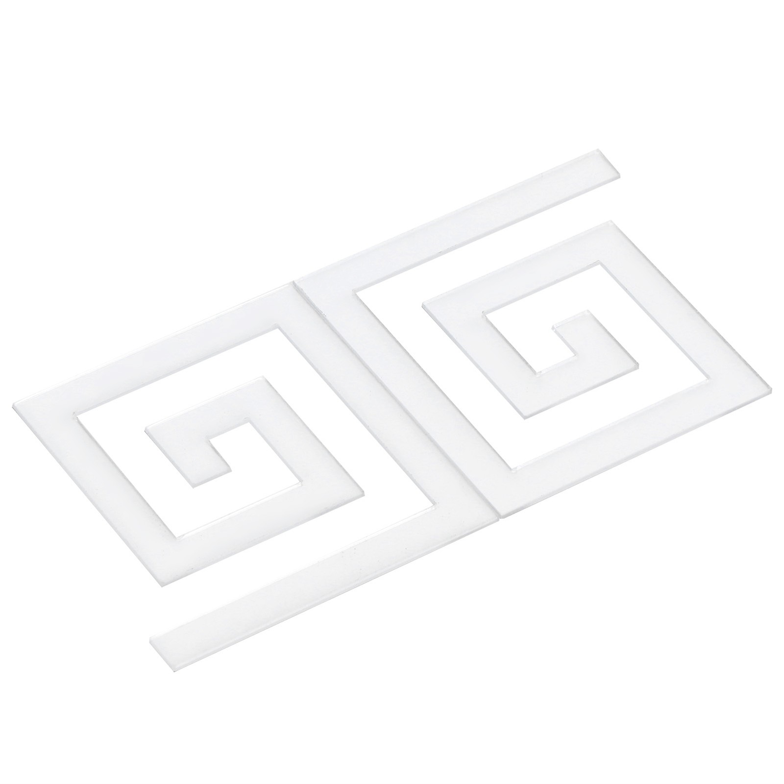 (Silver)10Pcs 5x5CM DIY Waist Line Mirror Sticker Modern Acrylic Wall Sticker US