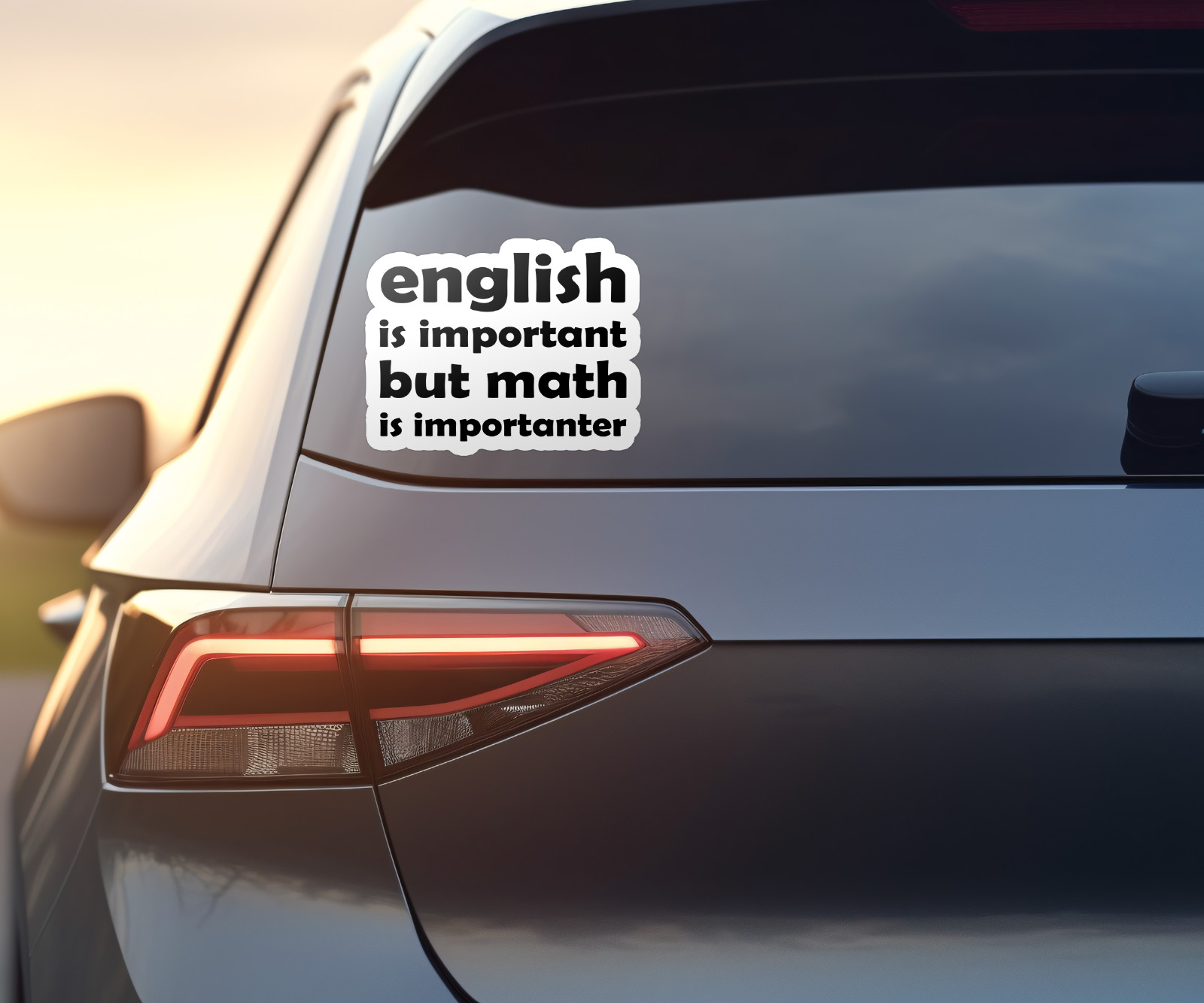 English Is Important But Math Is Importanter Vinyl Sticker – Funny Nerdy Decal