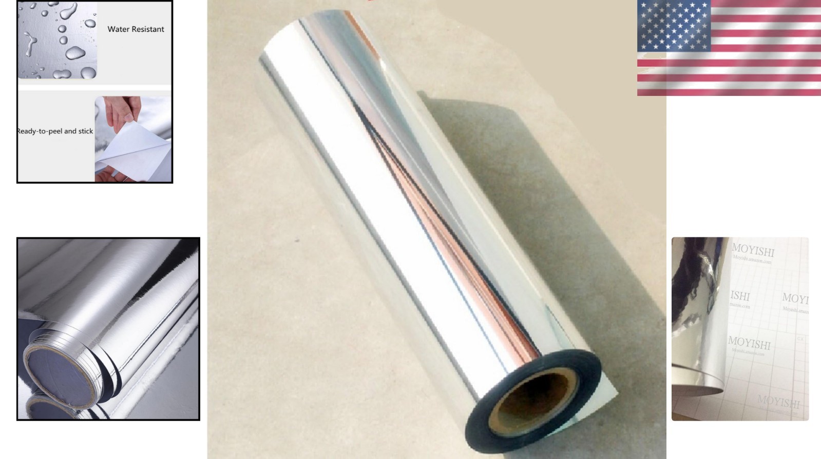 12"X78"Chrome Mirror Silver Vinyl Wrap Sticker Decal Film Sheet,Self-Adhesive