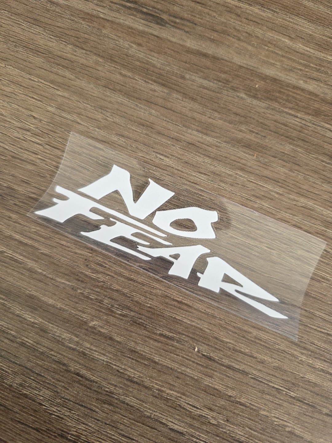 NO FEAR White Solid Raised UV DTF Decal STICKER Waterproof High Quality 4in
