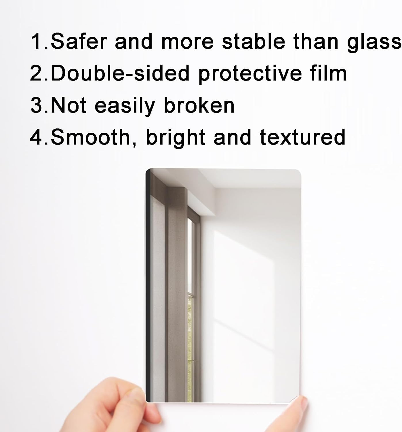 16Pcs School Shatter Proof Plastic Mirrors 4 x 6 Inch Self Adhesive Acrylic Mirr