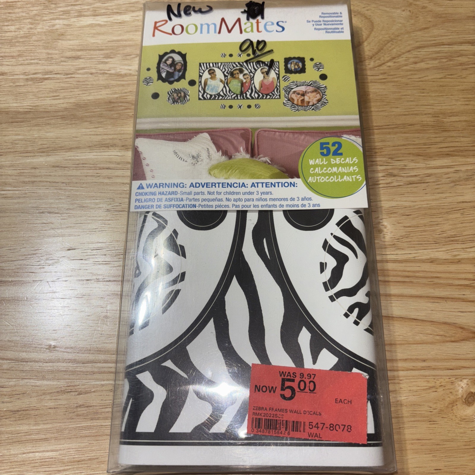ZEBRA PRINT PHOTO PICTURE FRAMES wall sticker 52 decals black polka dots circles