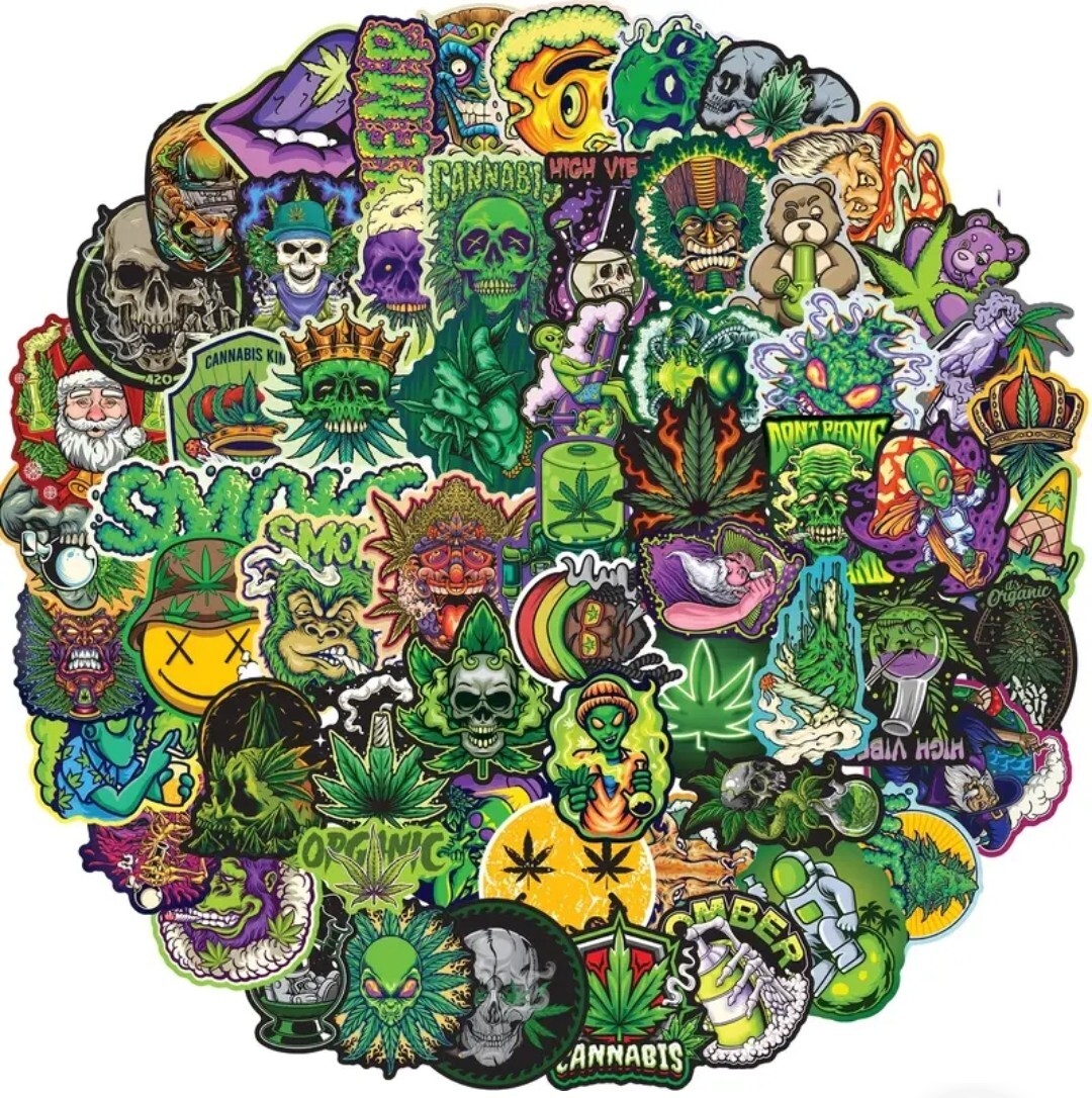 20 PCS Pot Leaves Canna Weed Stickers 2 BRAND NEW