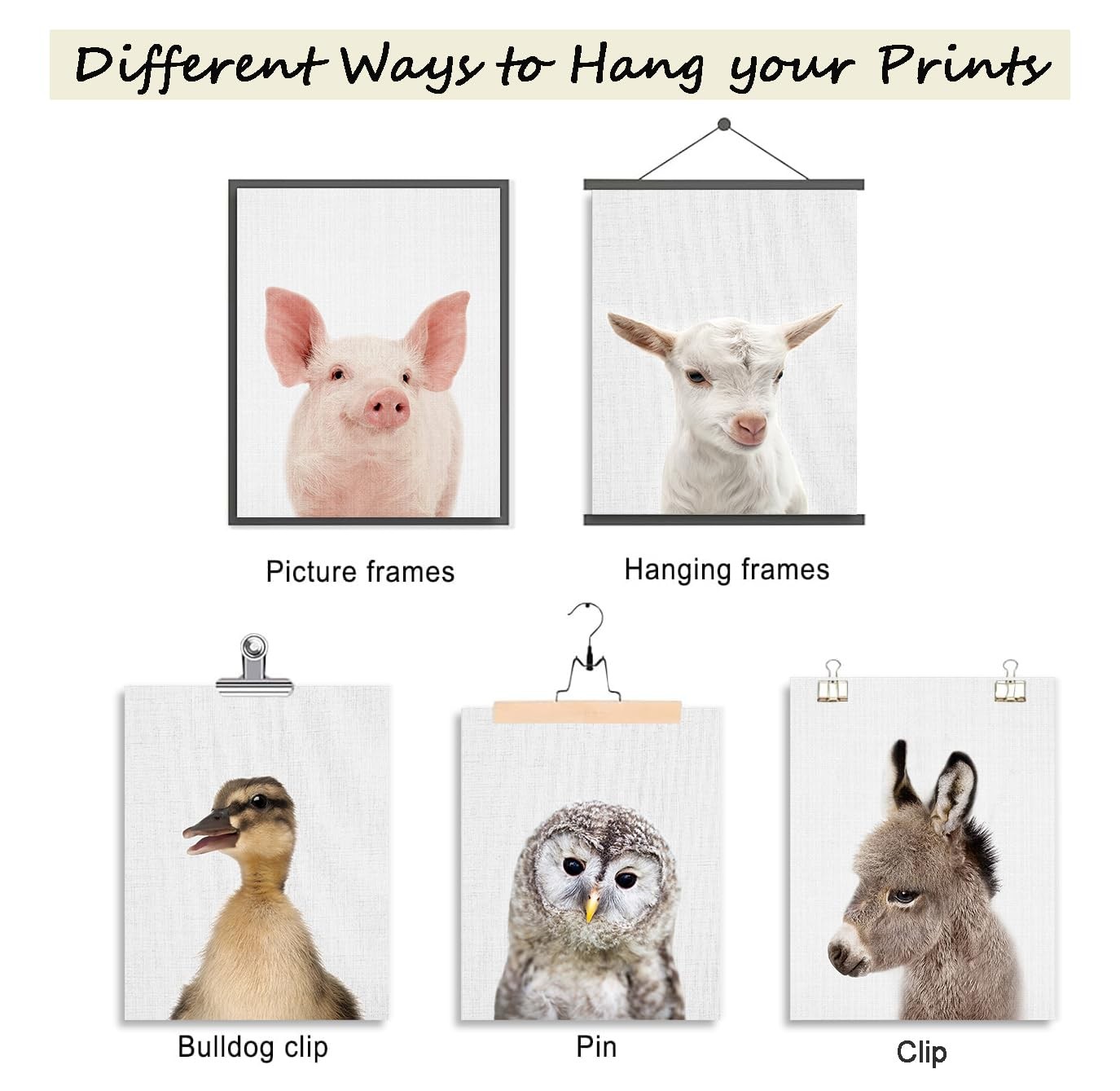 Farmhouse Baby Animal Posters and Prints, Cue Bunny, Duck Rabbit, Owl Prints,…