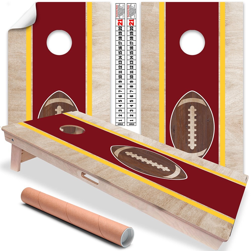 Red &Yellow Minneapolis–Saint Paul, Minnesota Football Tailgating Cornhole Decal