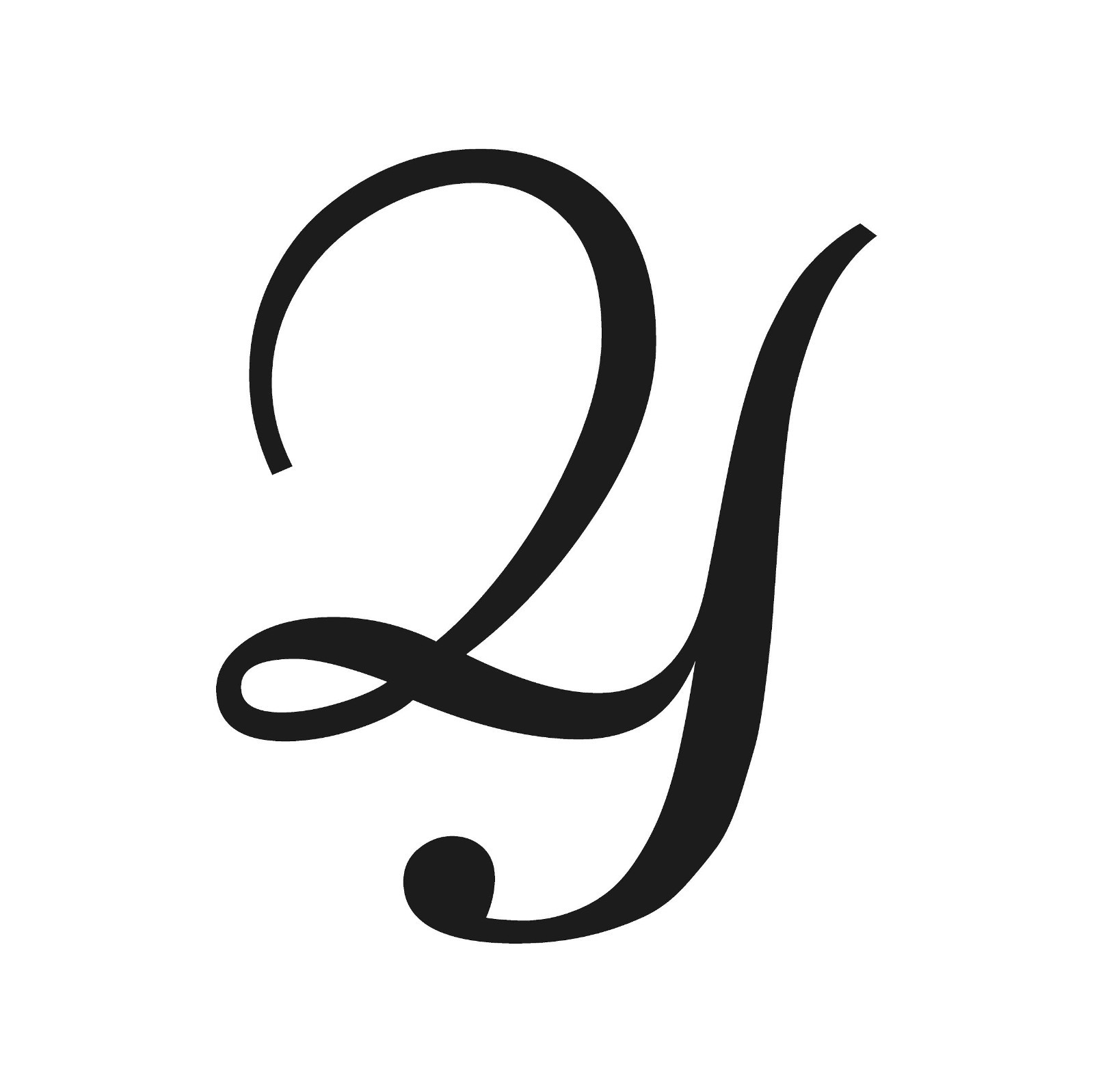 Script Letter Y Initial Font Vinyl Sticker Decal Monogram Elegant