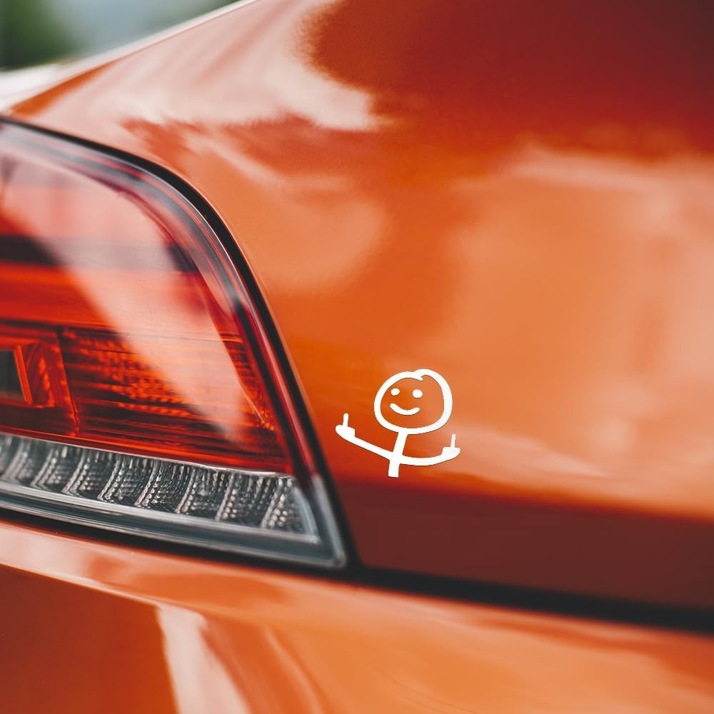 Funny Stick Figure Middle Finger Vinyl Decal Car Window or Laptop 4.5" x 4.2"