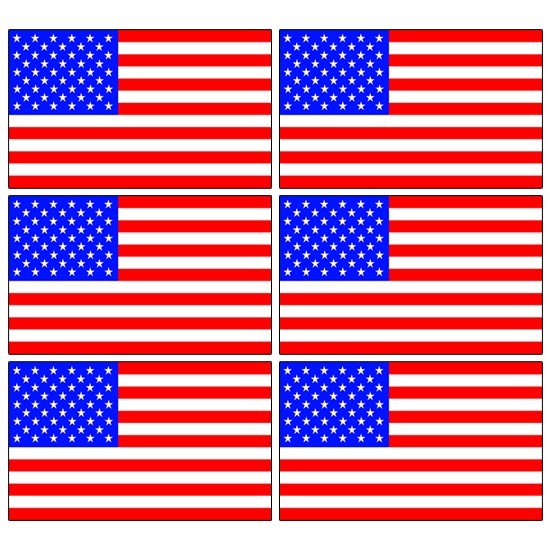 American Flag Stickers US Flag Decals Adhesive Vinyl Bumper Stickers 5" BriteRed