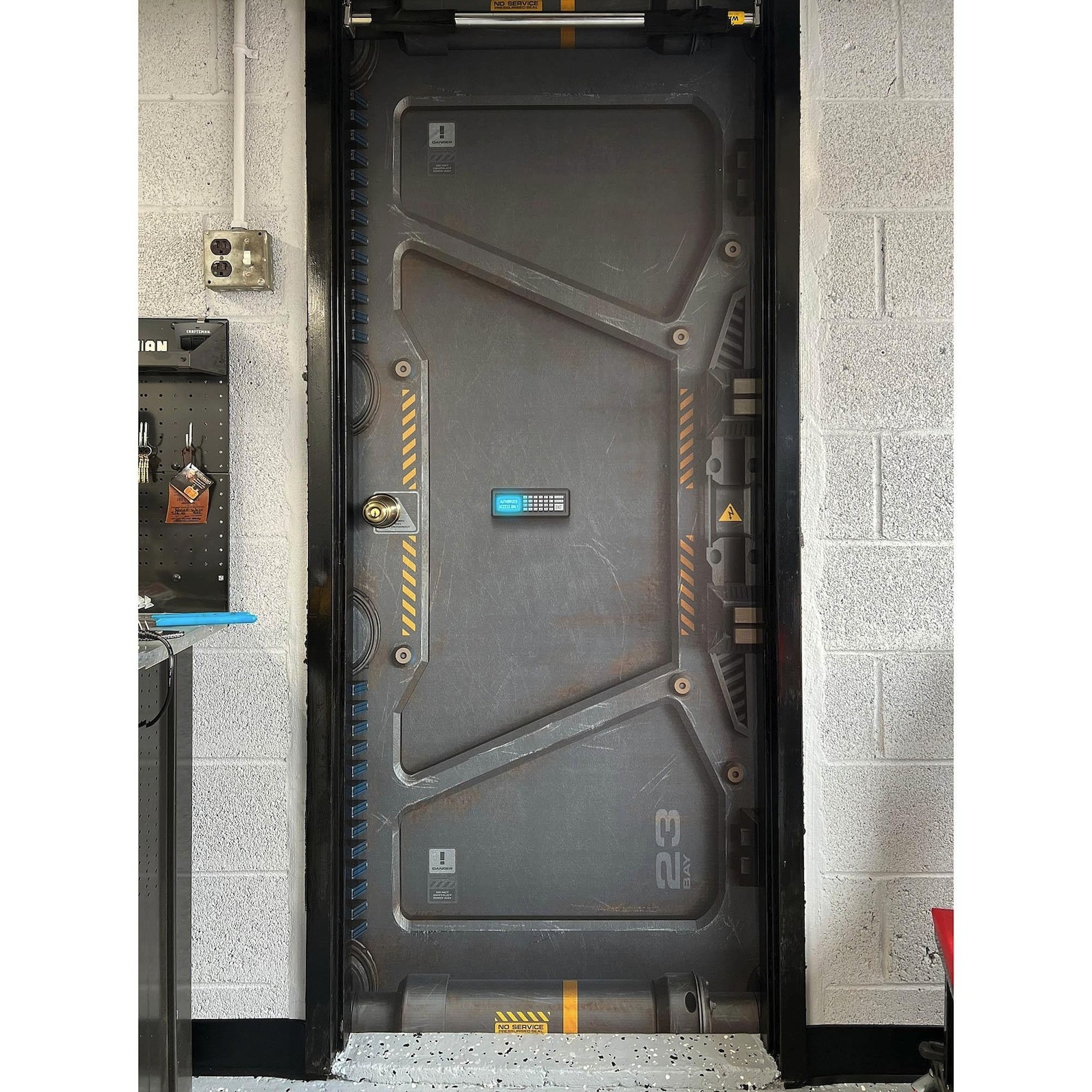 Door Wrap – Futuristic, Sci Fi Gate, Self-adhesive Laminated Mural. 1 piece