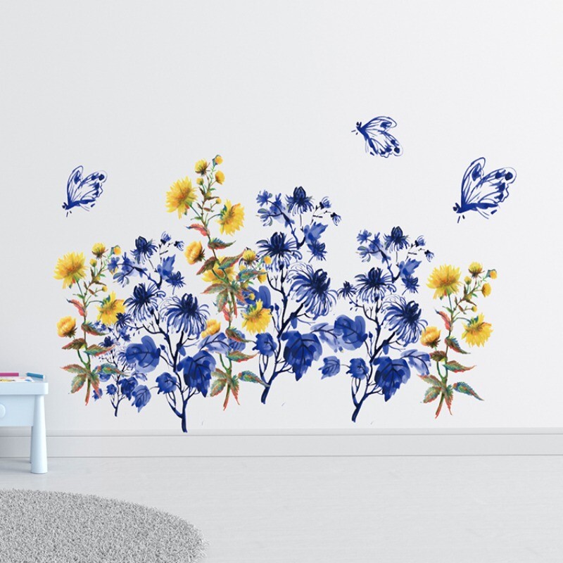 Bedroom Decoration Self Adhesive Flower Wall Stickers Window Cabinet Door Decals