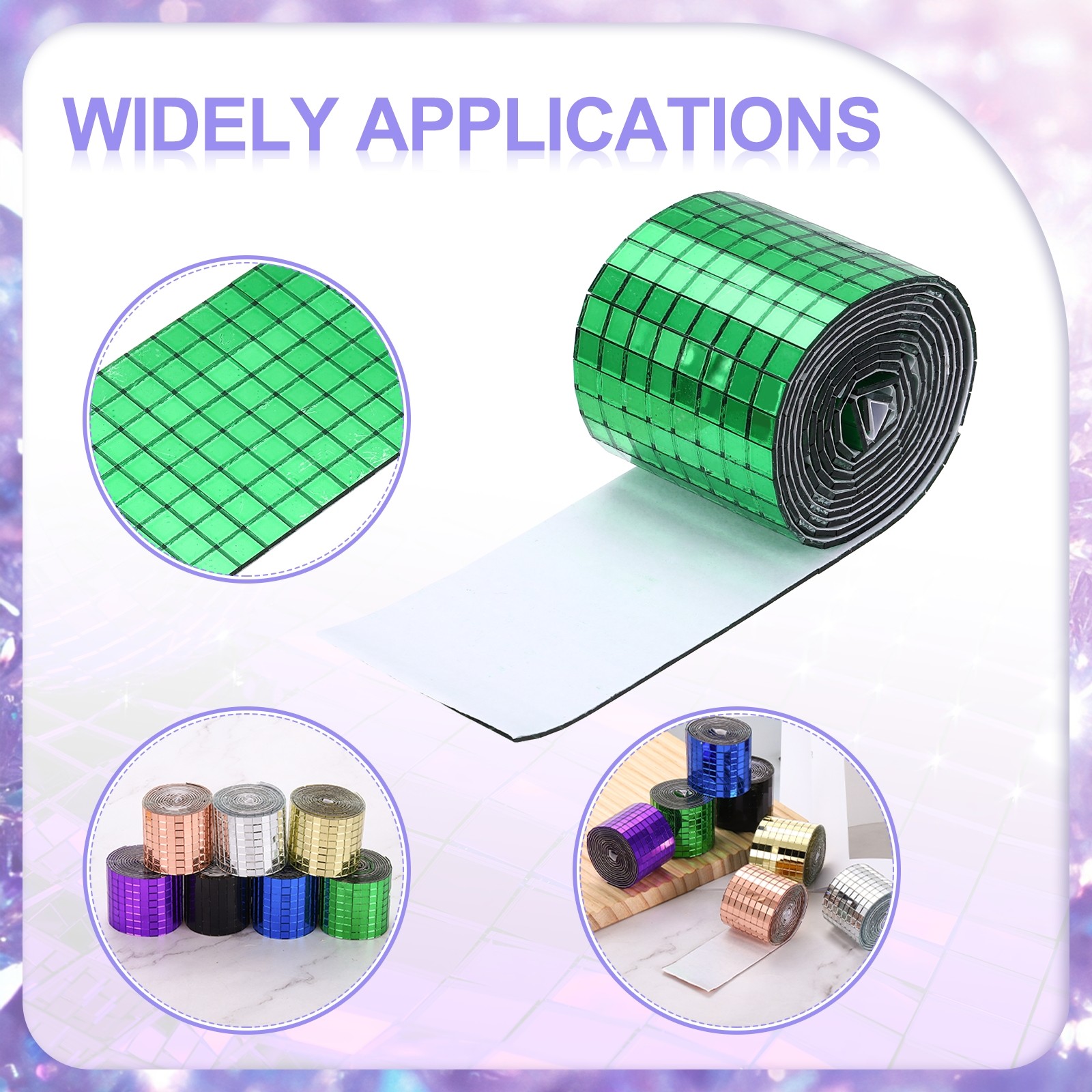 3200 Pieces Adhesive Mosaic Tiles 5 x 5 mm Disco Tiles Green 2 Pcs