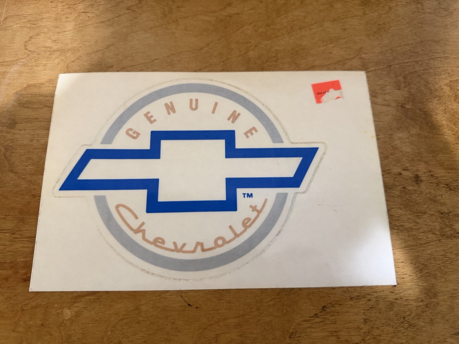 Vintage Genuine Chevrolet Parts Logo Chevy Vinyl Decal Sticker 6.5” x 5”