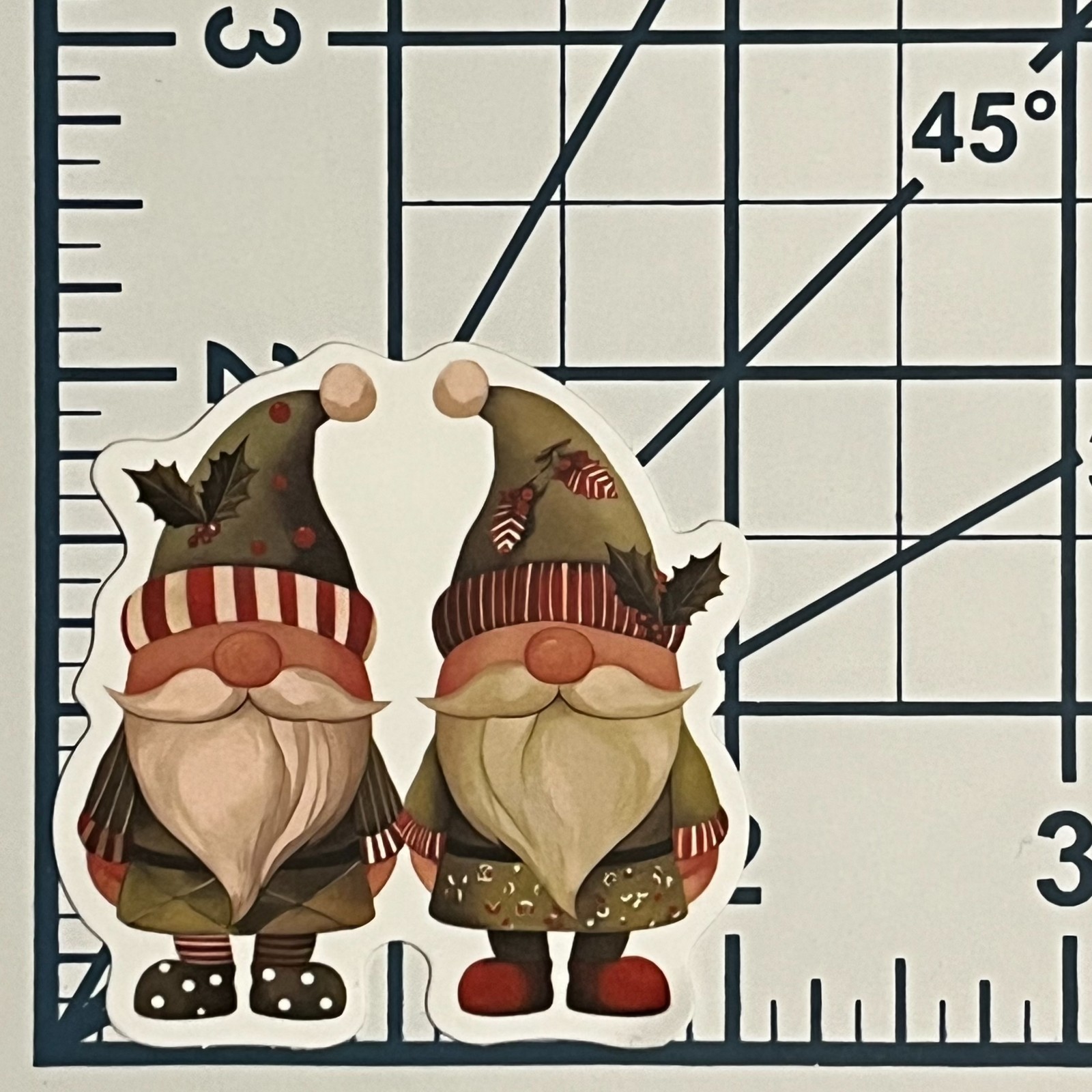 Gnome Couple Sticker Pair Holiday Christmas Vinyl Die Cut Scrapbooking Journal