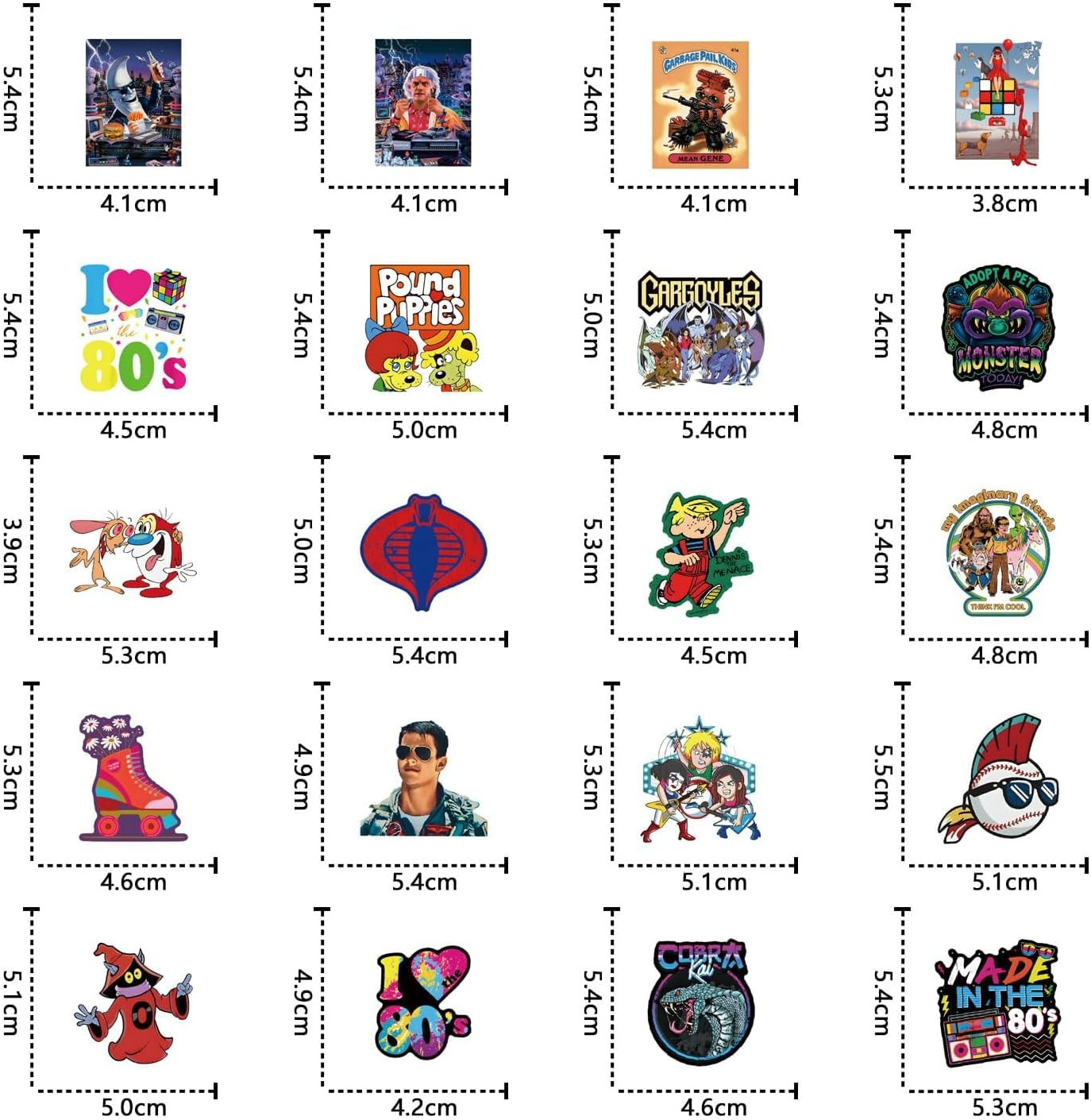 60Pcs 80S Stickers Pack, Classic Animation Aesthetic Vinyl Waterproof Decals for