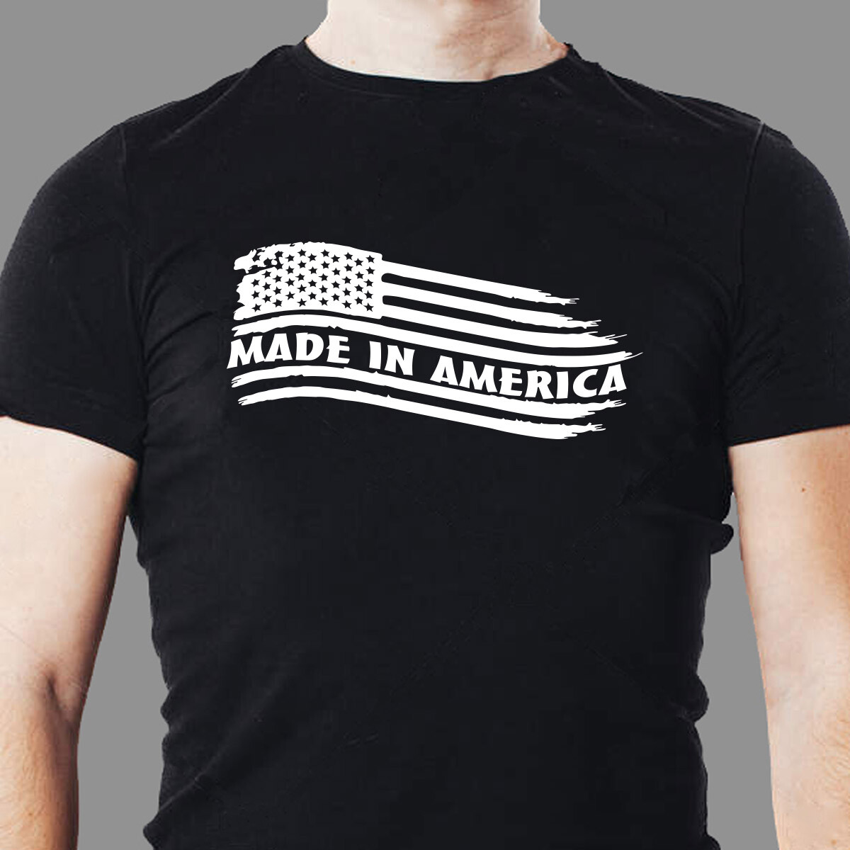 Made in America Tattered Flag Stars Left sticker decal NRA 2nd Amendment