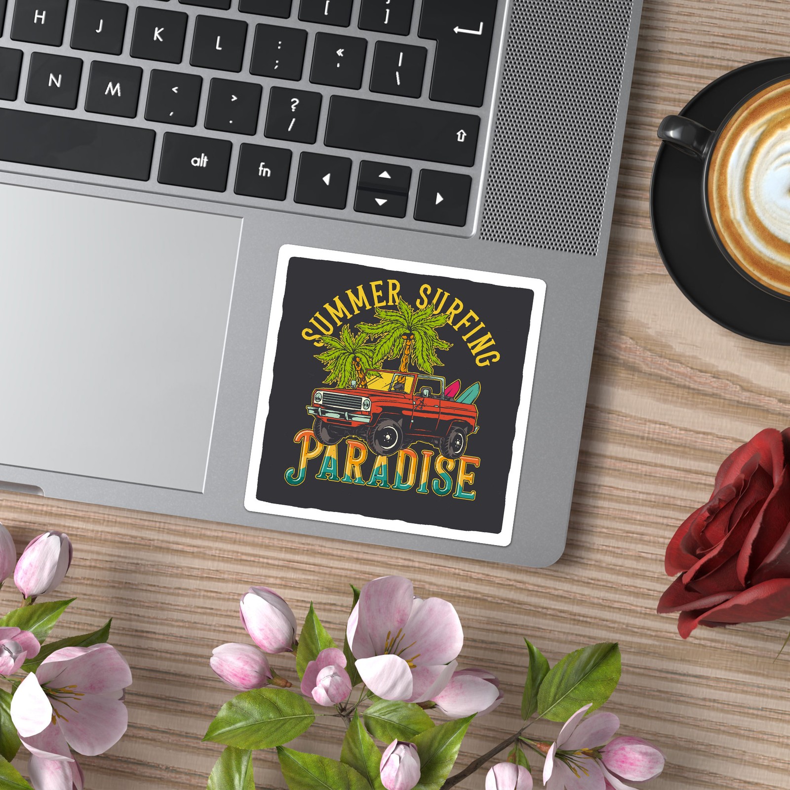 Summer Surfing – Vinyl Decal Sticker – Car Window Laptop – ebn9614