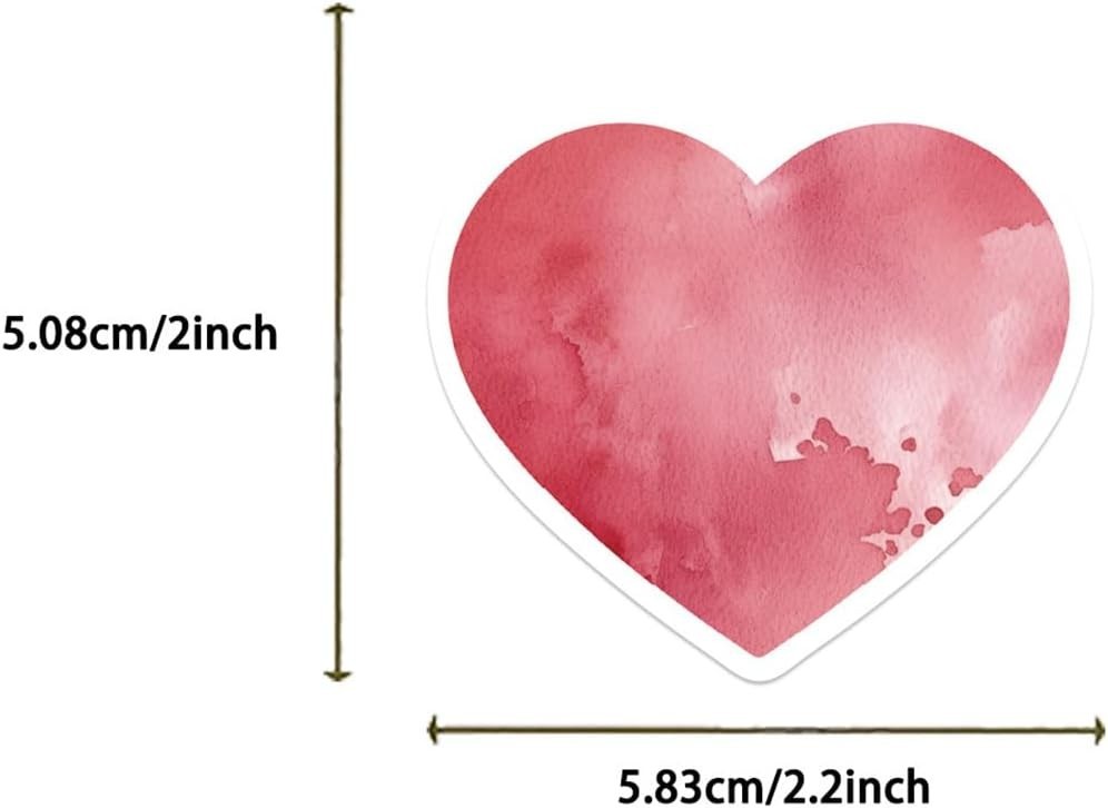 50pcs Love Heart Stickers for Teens Adults Kids Vinyl Waterproof Colorful Hea…