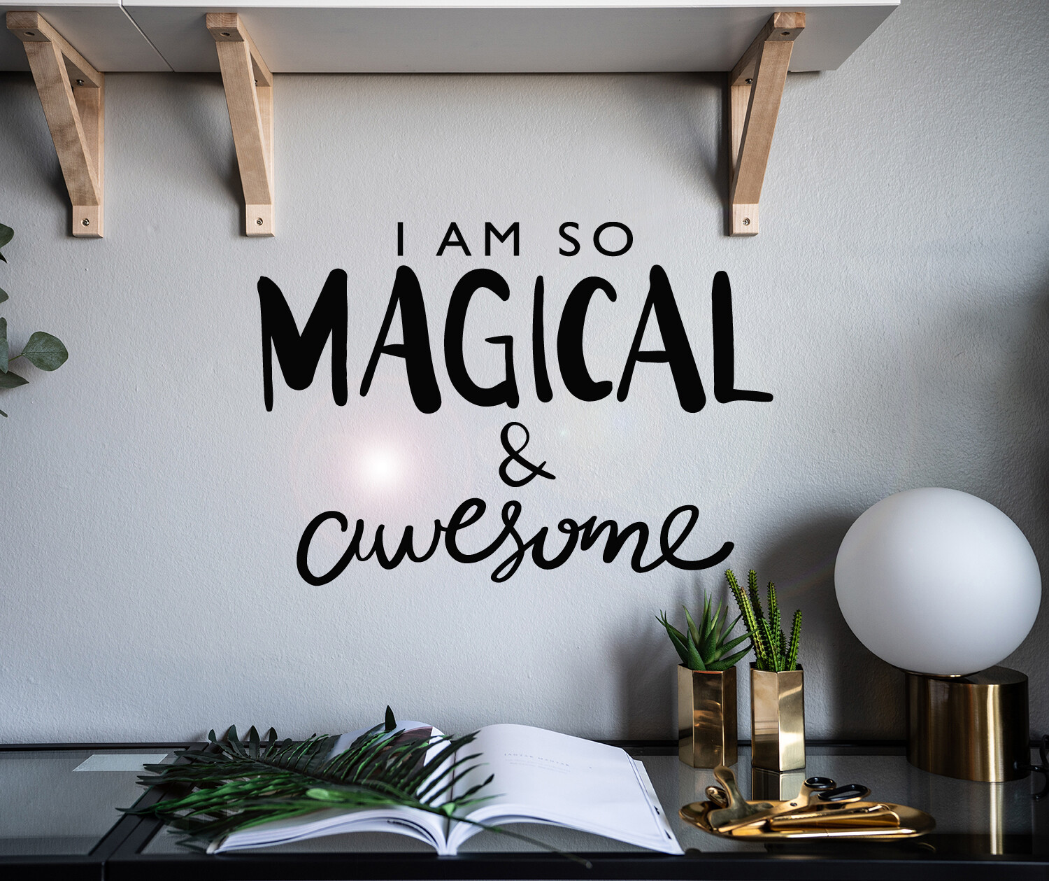 Vinyl Wall Decal Words I Am So Magical Awesome Stickers 22.5 in x 16 in gz035