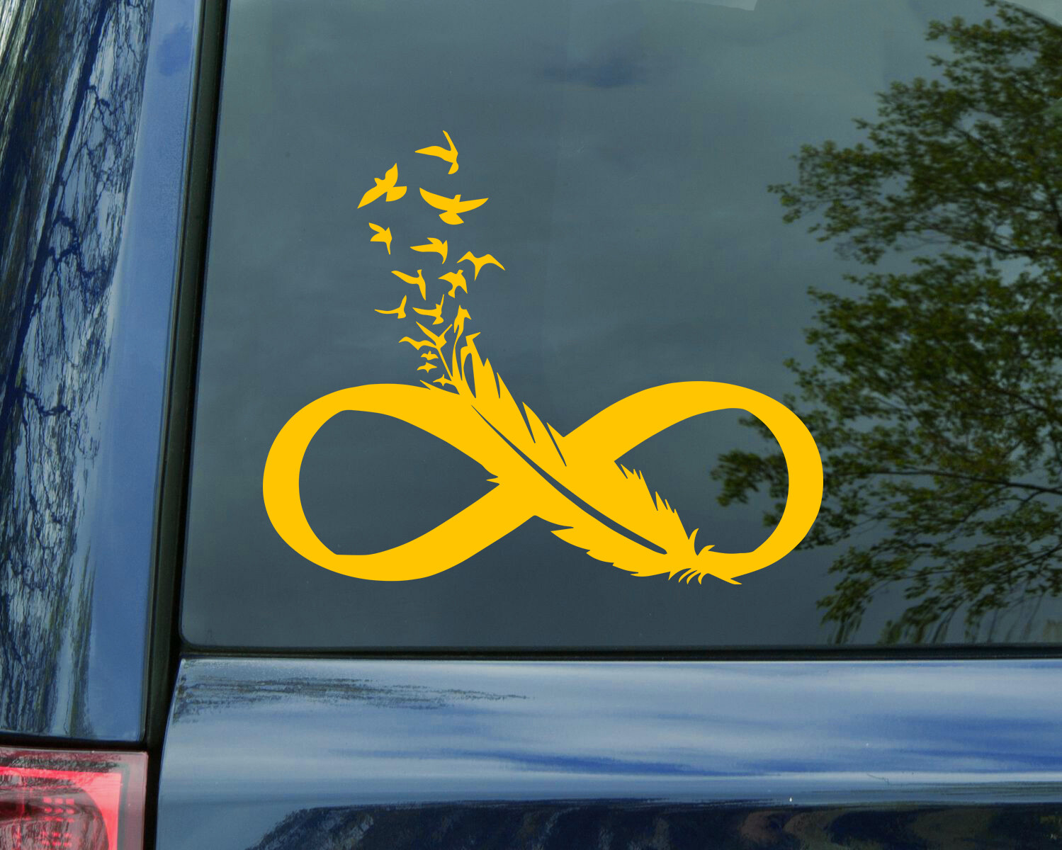 Infinity Birds Custom Vinyl Decal | Pretty Flock of Birds Surreal Design