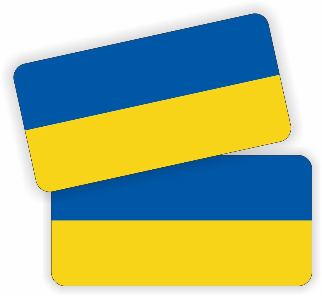 (2) Ukraine Flags Sticker Decal