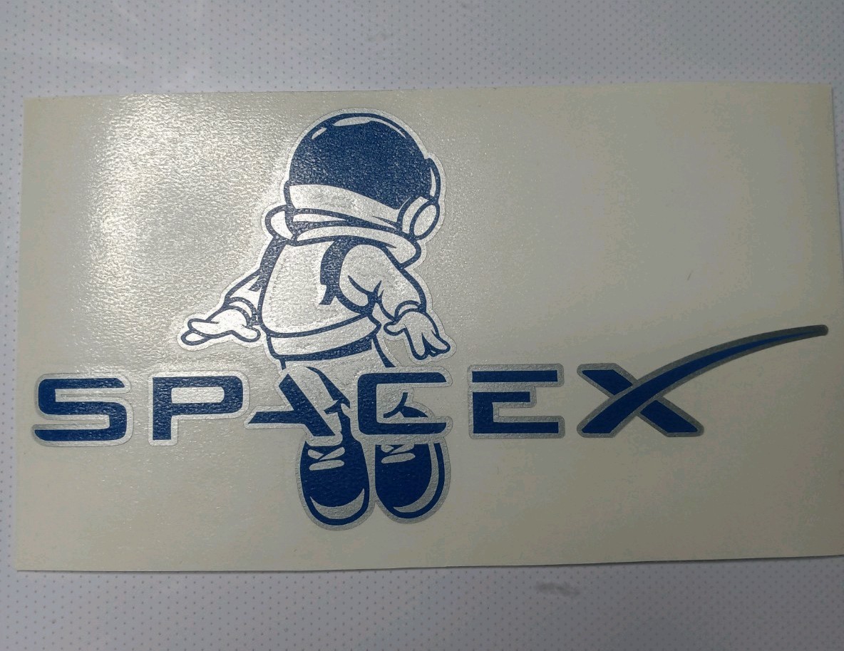 SpaceX With Astronaut Vinyl Decal Sticker 💯 Oracal Size3.5×6.5 Inch New
