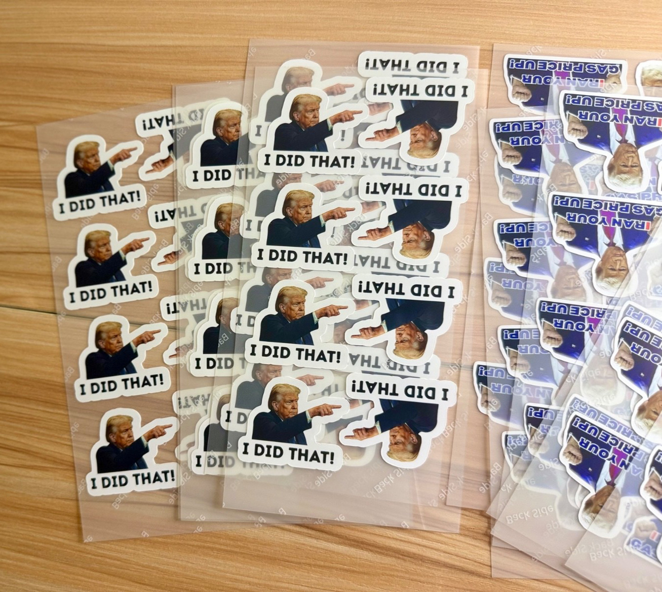Trump "I DID THAT" Stickers IRAN Your Gas Price Up 100pc Mixed Pack for Gas Pump
