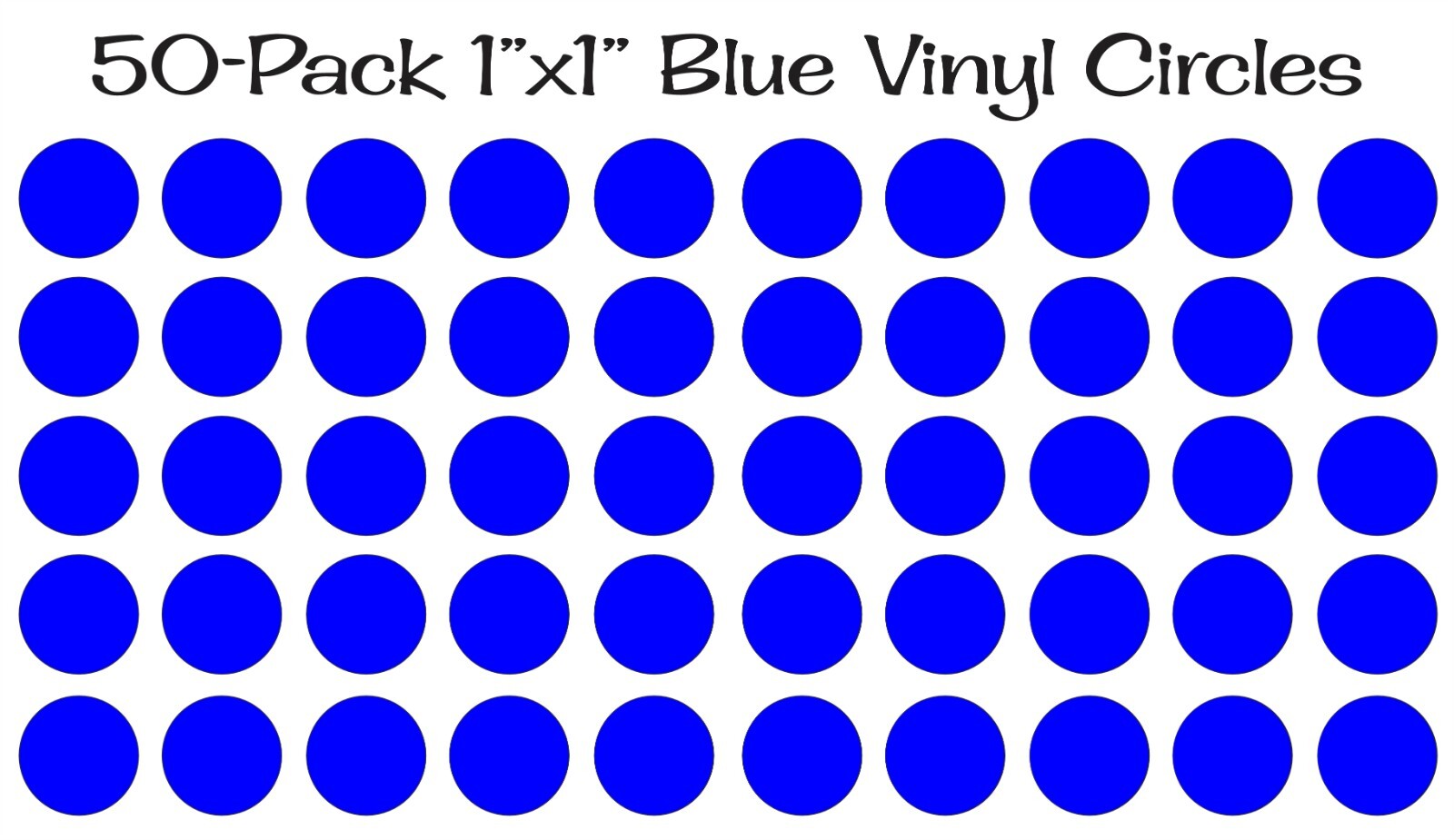 50 pack – 1"x1" Round Blue Vinyl Stickers / Decals Circles Polka Dots Die Cut
