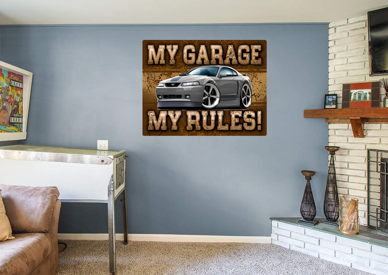 2003 2004 Ford Mach 1 Mustang My Garage My Rules Wall Art Graphic Sticker