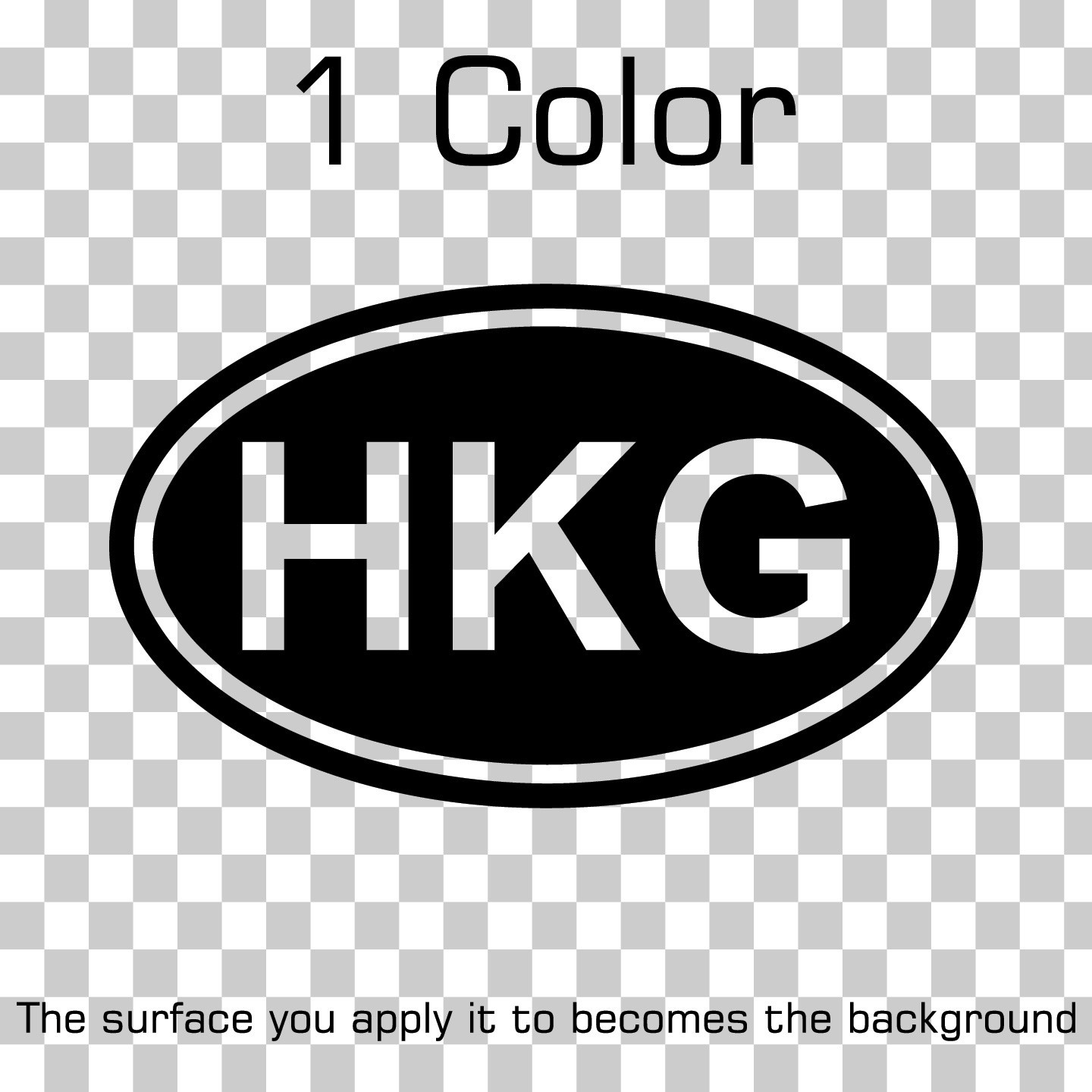 Hong Kong HKG Oval Country Code Vinyl Decal Sticker for Car Window Laptop & Gift