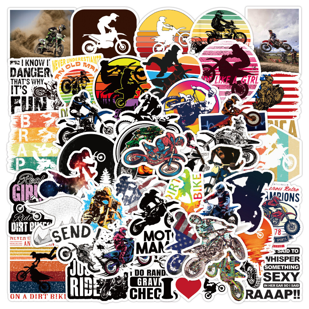 100Pcs Motocross Sticker for Adults Teens Girls Scrapbooking Water Bottles