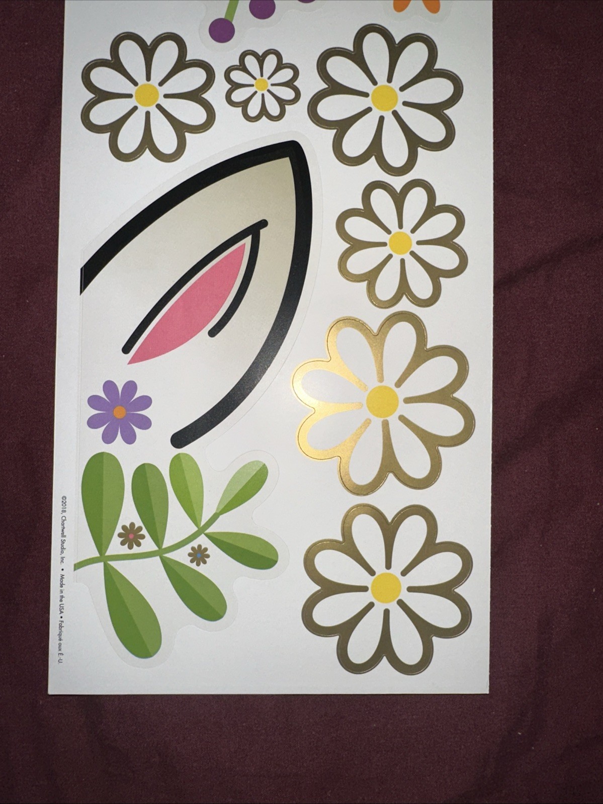 FLORAL FAIRYTALE UNICORN FACE wall stickers 19 decals magical horse horn flowers
