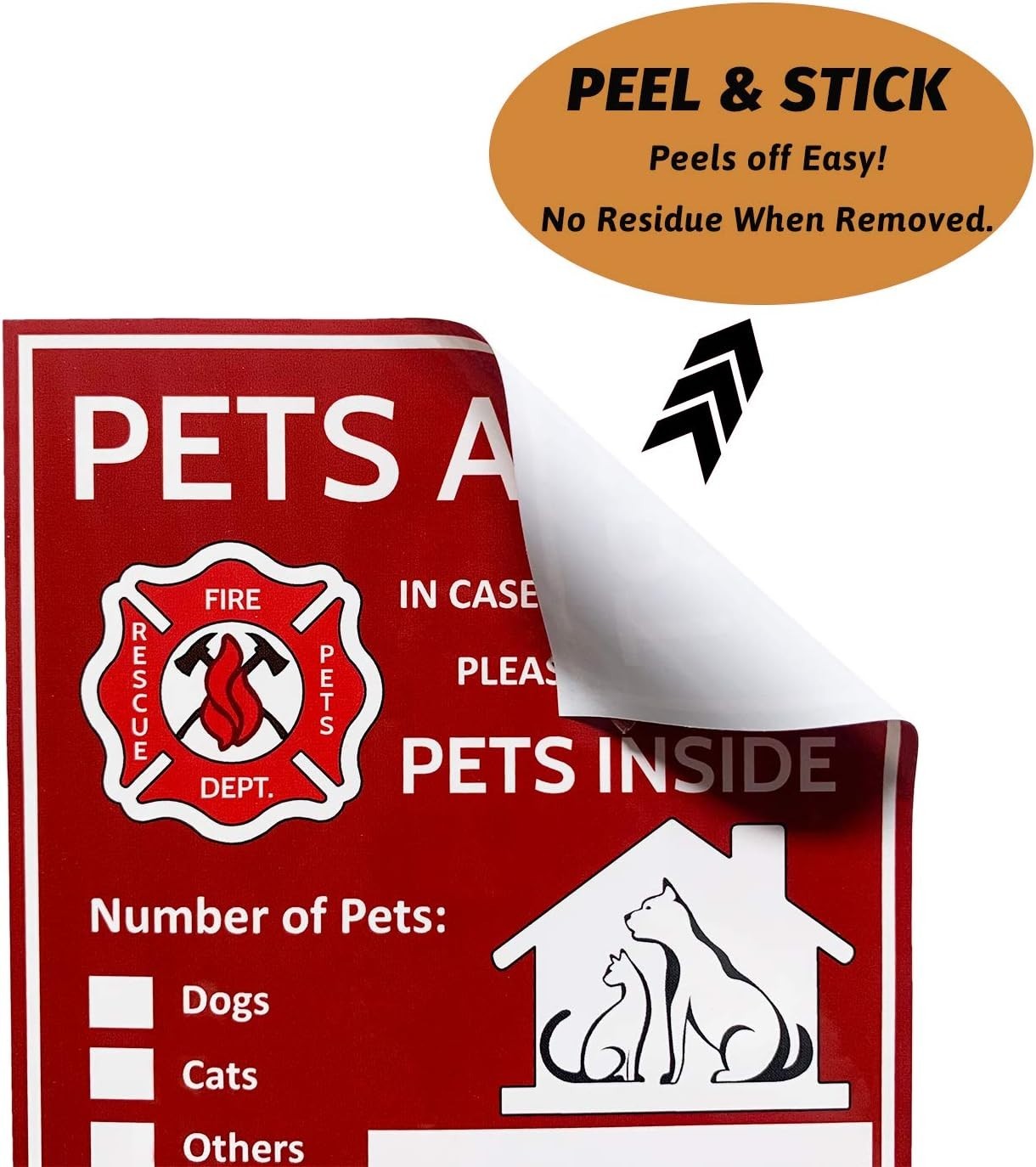 Custom Pet Inside Stickers with Wallet Cards for Emergency Situations – 11 Count