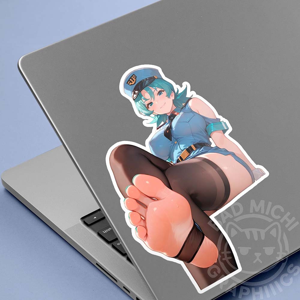 Officer Jenny Hottie Style Pinup beuitiful 7in Anime Car laptop Vinyl Sticker