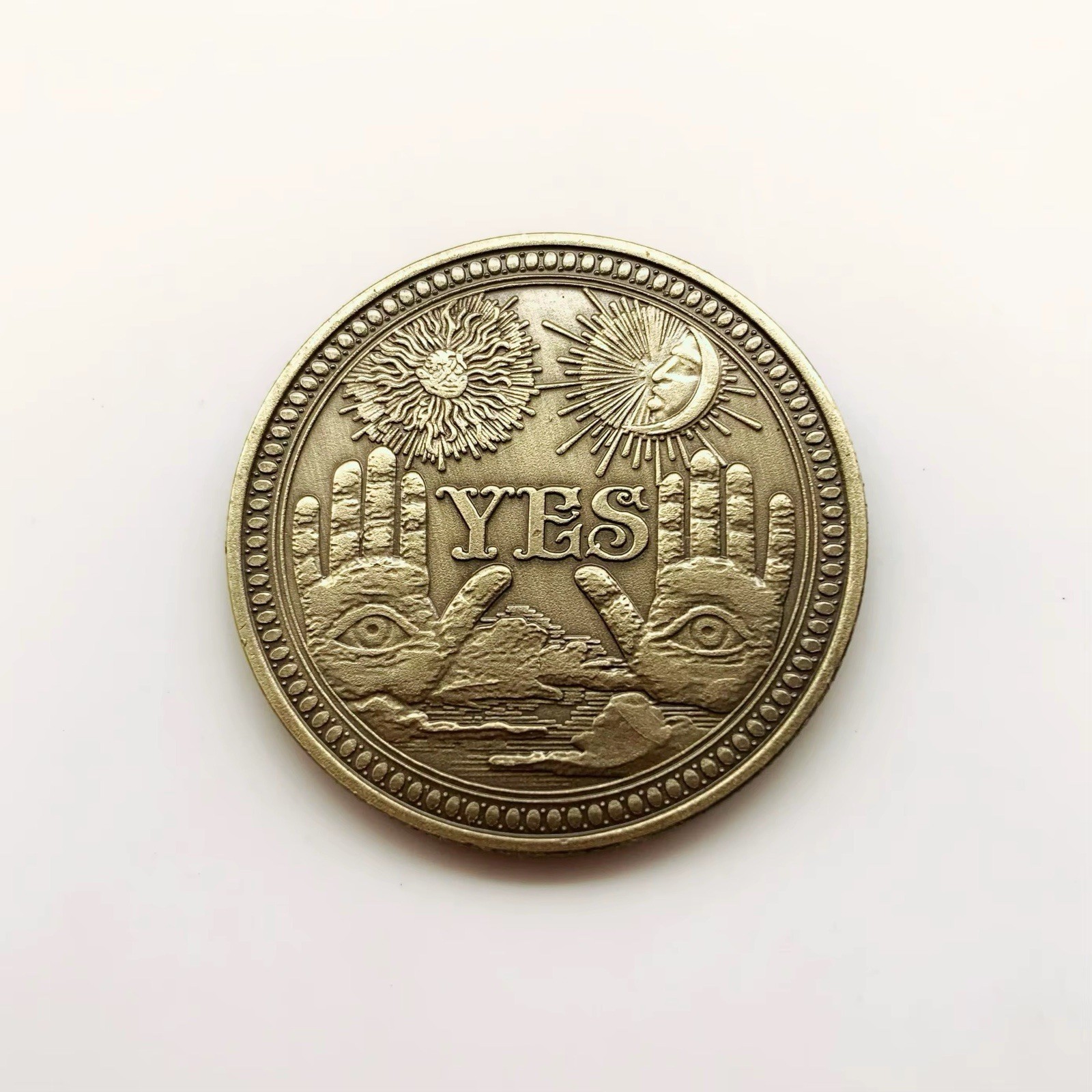 Yes or No Novelty Decision Coin Ouija Mystical Bronze Souvenir Free Shipping!