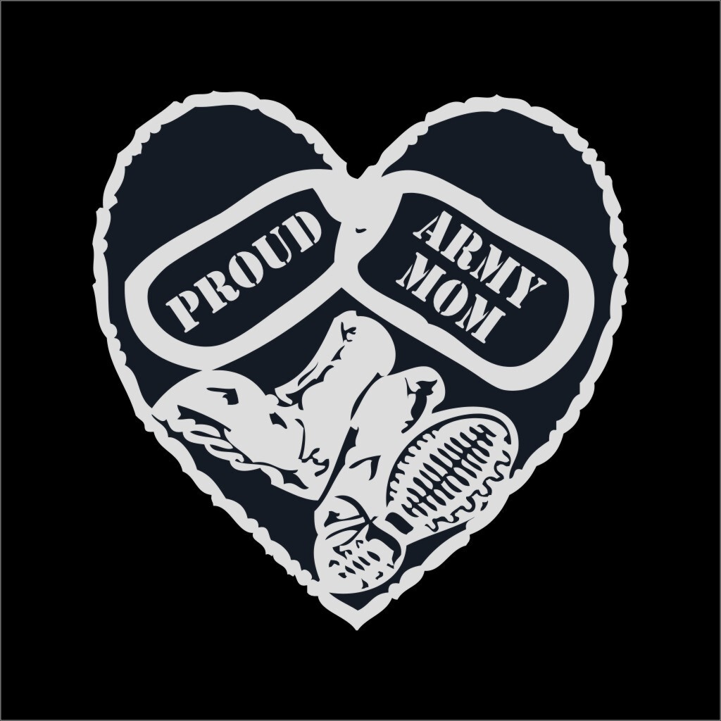 Proud US Army Mom Military 1 Color Window Wall Vinyl Decal Sticker