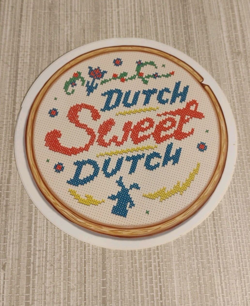 DUTCH Bros STICKER Old STYLE Stock CROSS Stitch EMBROIDERY Sweet RARE Coffee