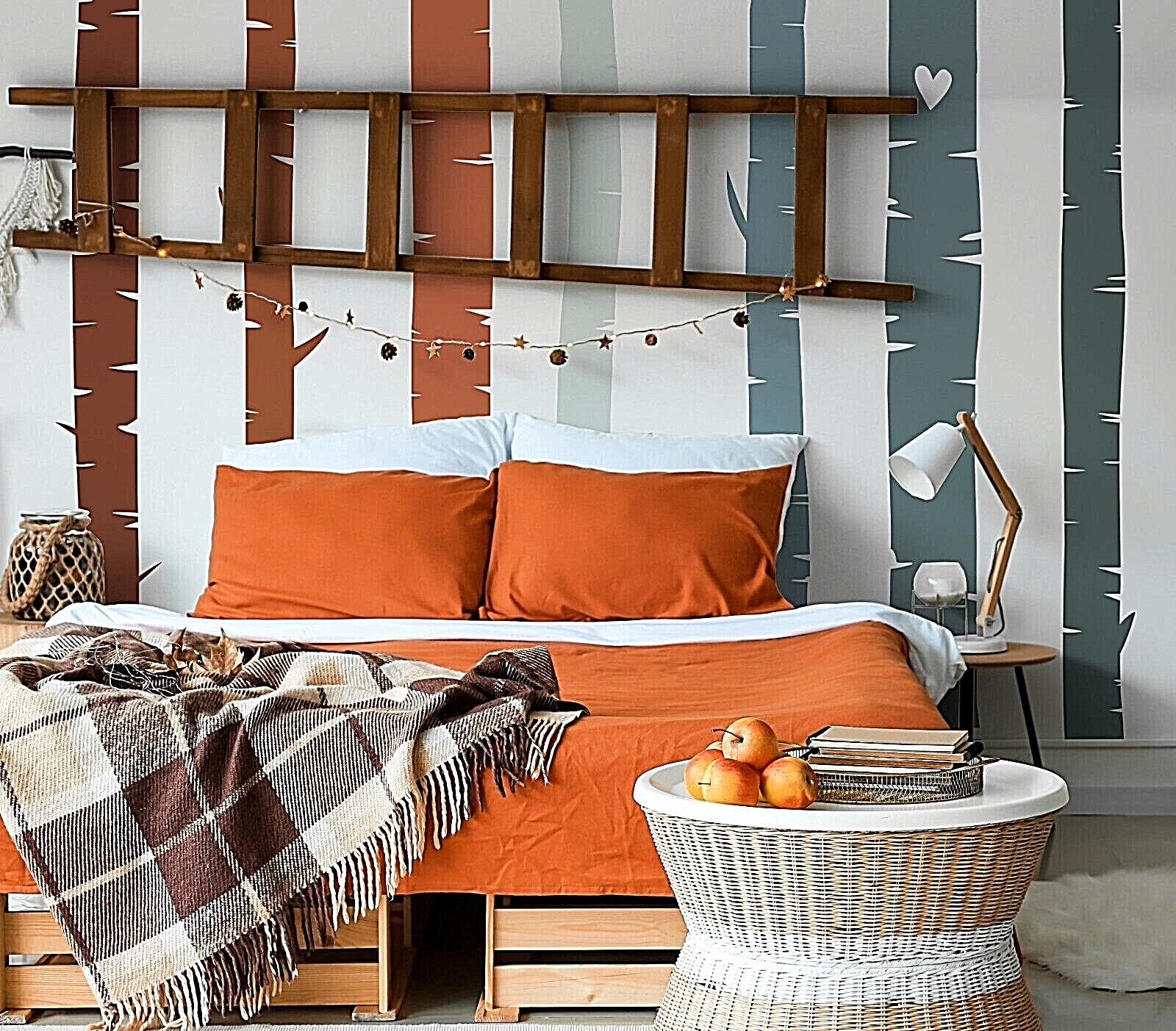 Colorful Birch Tree Wall Rainbow Wall Decals, Stickers, Wall Art Decoration 476