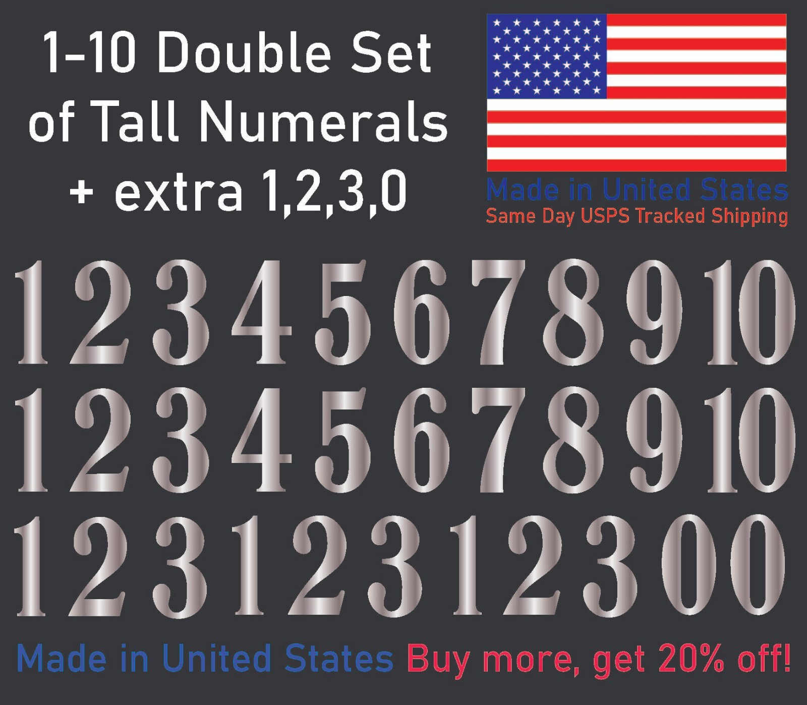 1-10 School Book Outdoor Vinyl Decal Numbers for Mailbox, Door, Address, Locker