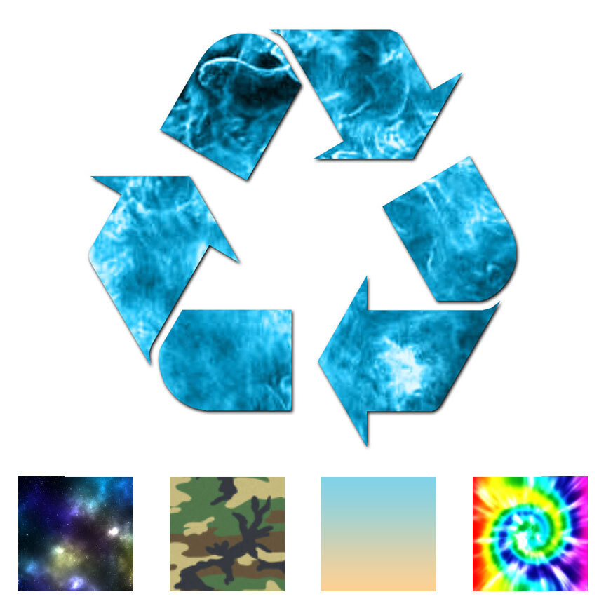 Recycling Symbol Recycle – Decal Sticker – Multiple Patterns & Sizes – ebn567