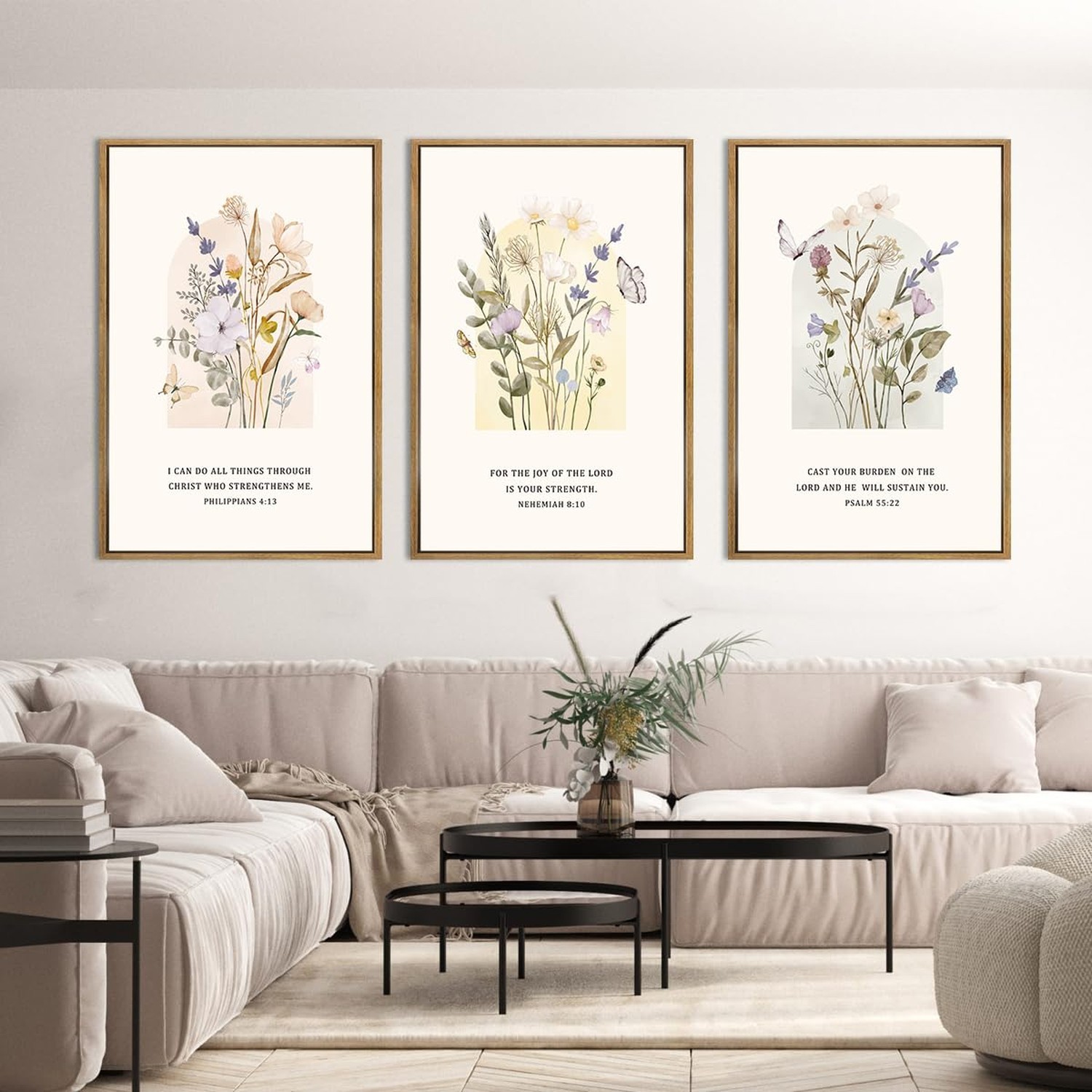 IARTTOP Extra Large Christian Easter Wall Art Framed 24×36 Inch Floral Bible …