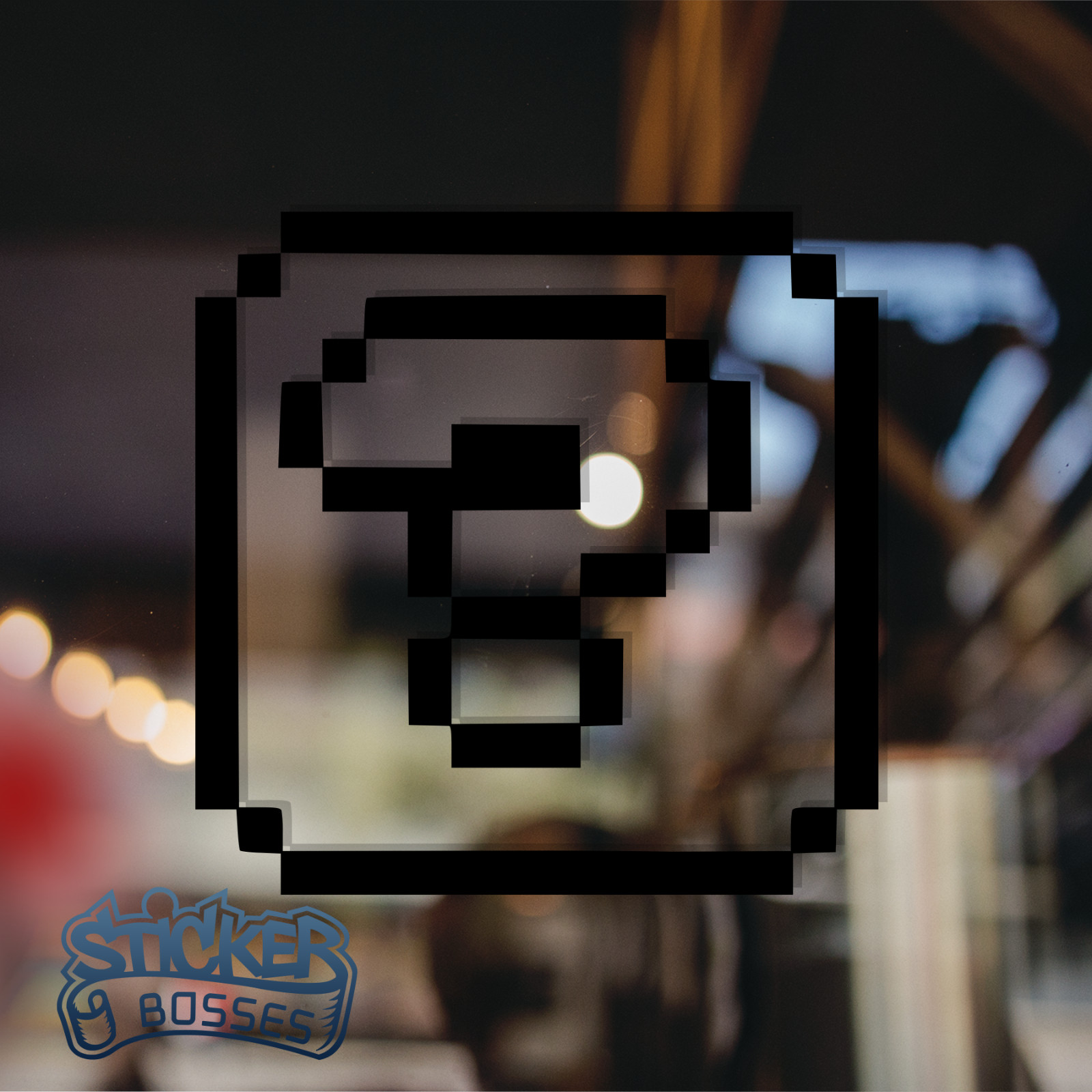 8-Bit Question Block Pixel Art Vinyl Decal Sticker Retro Gamer