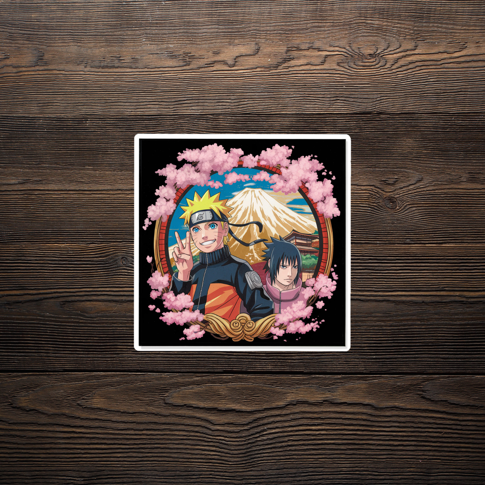 Naruto Shippuden Anime Art Sticker – Naruto & Sasuke Bros for Life #3027