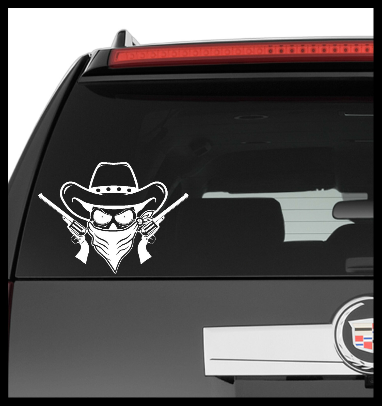 Vinyl Decal Truck Car Sticker Laptop – Zombie Horror Halloween Cowboy Skull