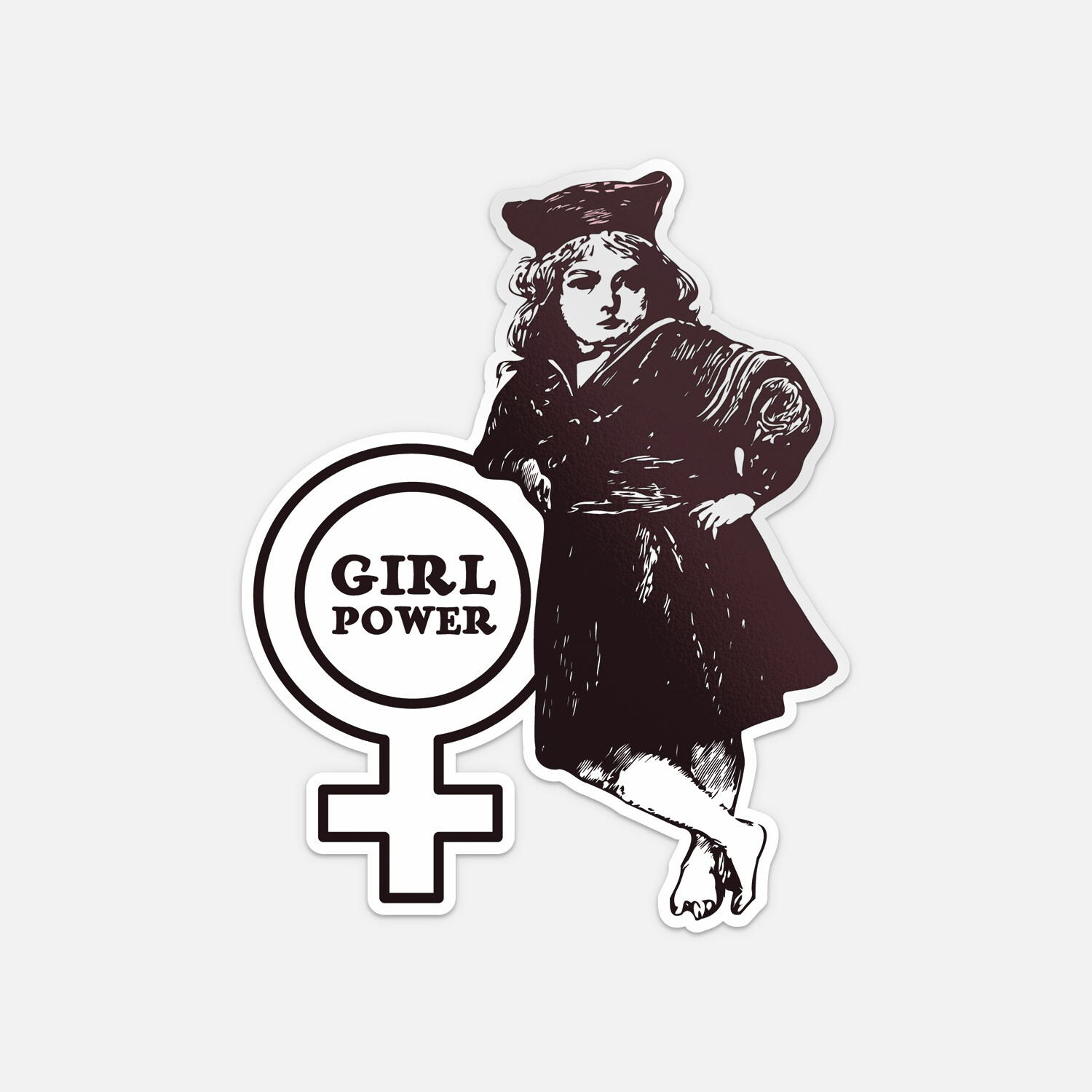 Girl Power Retro Car Bumper Vinyl Sticker Decal
