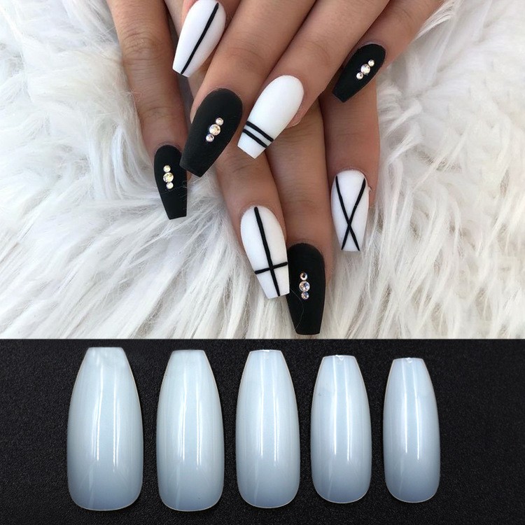 500 transparent natural fake nails