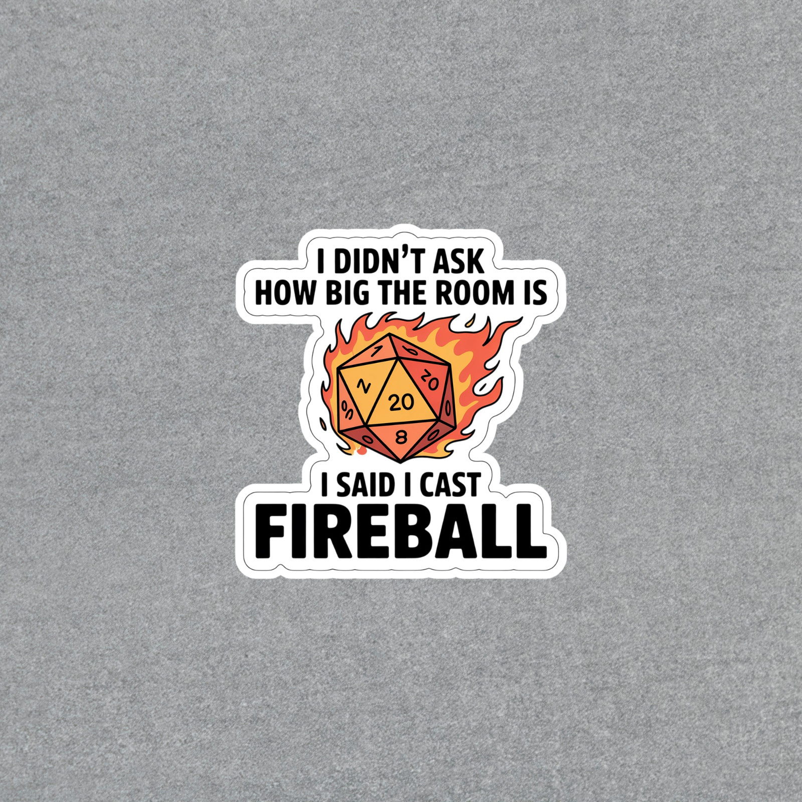 Funny Roleplaying Dice Flame Gamer Sticker for Tabletop RPG Fans #6239