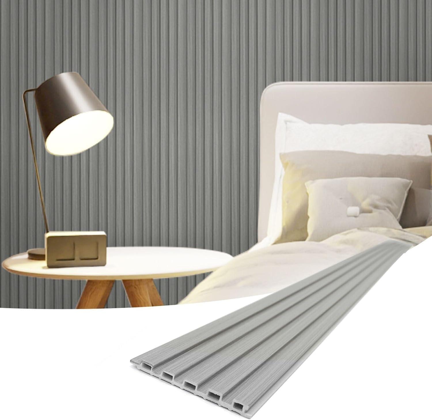 Slat Wall Panels, WPC Soundproof 3D Wall Paneling for Interior Wall Decor, TV Ba