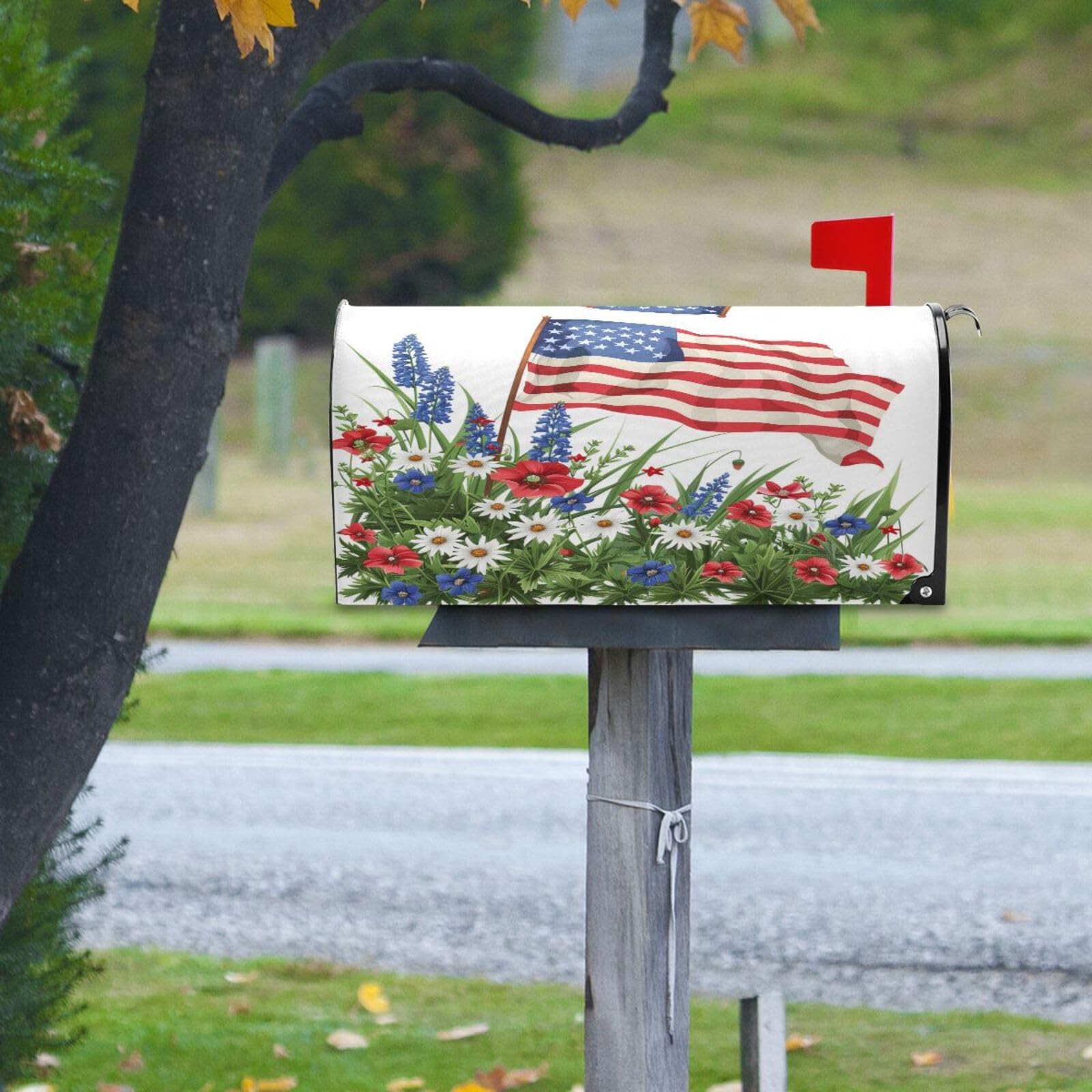 Senya July Fourth Mailbox Covers – American Flag 18×20.7in, 1