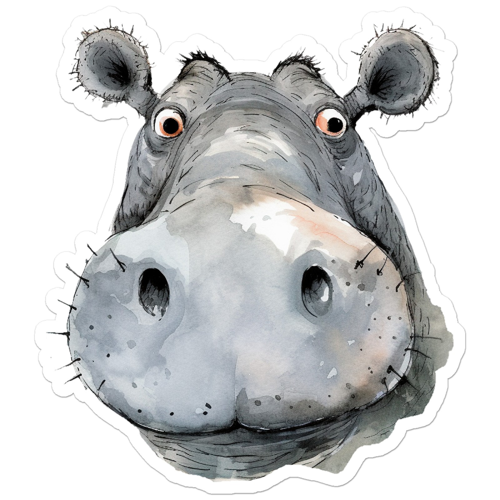 Funny Hippo – Vinyl Decal Sticker – Car Window Laptop – ebn12294