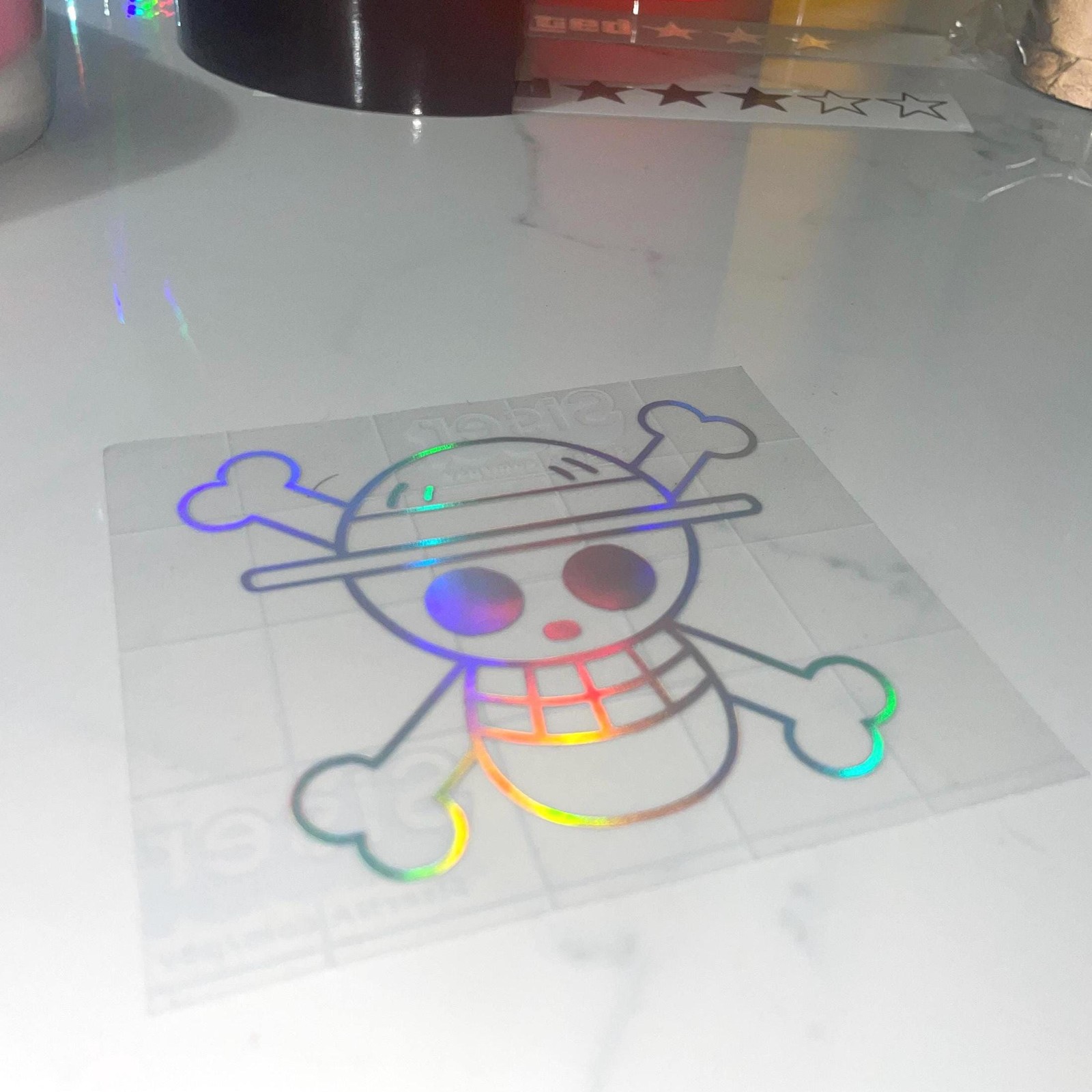 Luffy Pirate Anime Car Decal JDM Vinyl Sticker Reflective Oil Slick 55+ Colors